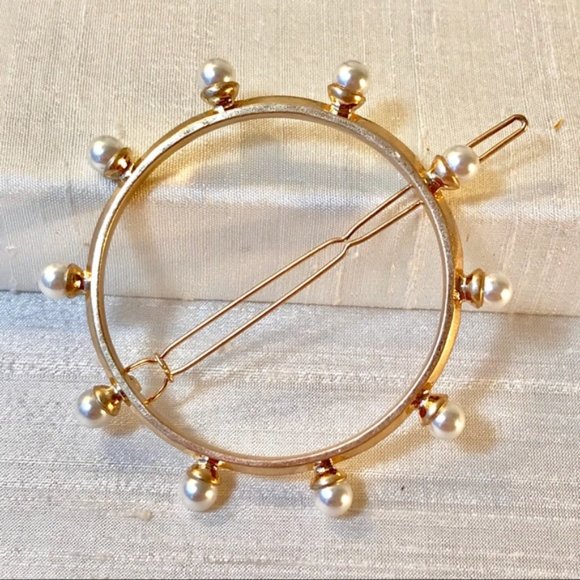 💫Golden Pearl Round Barrette 💫 - Picture 6 of 8
